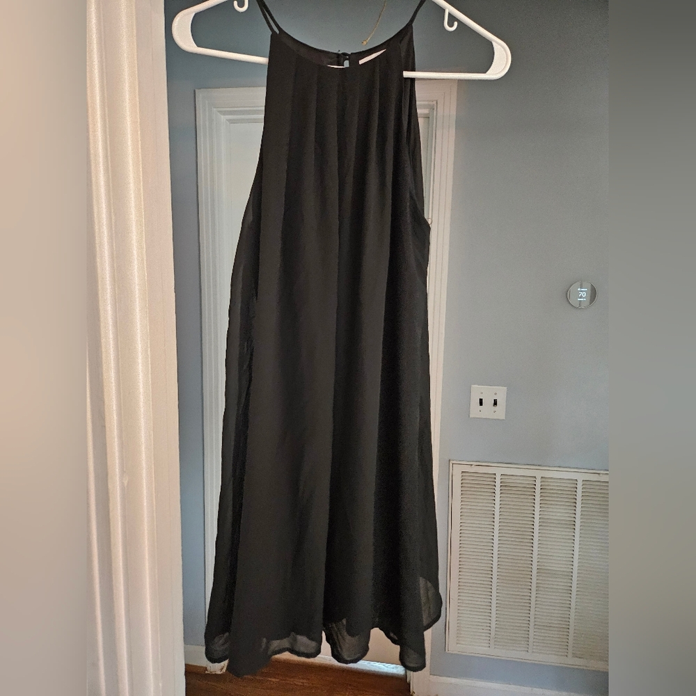 Lush Black Spaghetti Strap Shift Dress